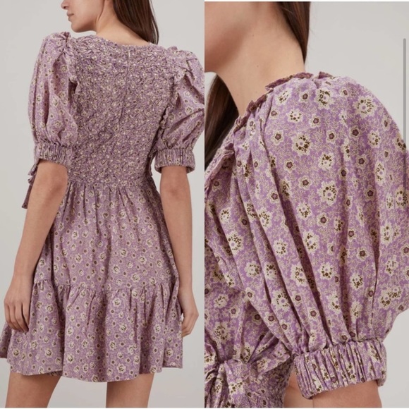 NWT Sea New York Purple Floral Smocked Ida Dress - Picture 2 of 6